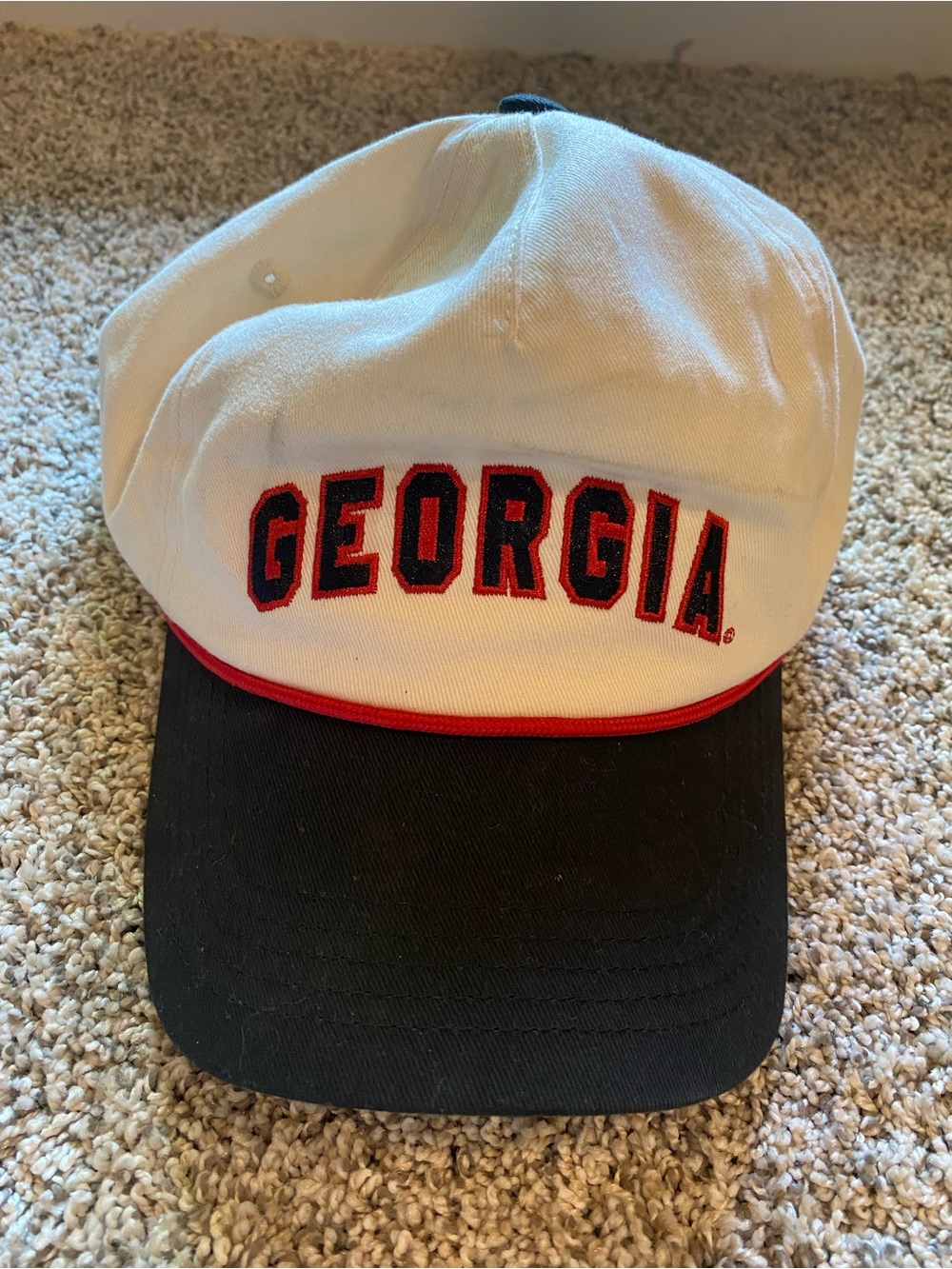 UGA Georgia White Rope Hat, One Size